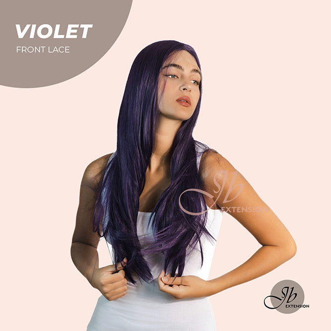 [FINAL SALE] JBEXTENSION 26 Inches Dark Purple Color Long Straight Frontlace Glueless Wig VIOLET