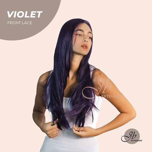 [FINAL SALE] JBEXTENSION 26 Inches Dark Purple Color Long Straight Frontlace Glueless Wig VIOLET