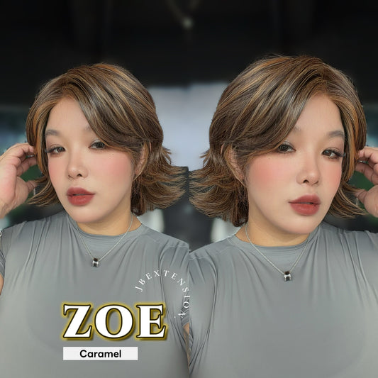 JBEXTENSION ZOE MONO Monofilament Handmade Wig 6X5 Full Monofilament Hand Tied Top Wig 11 Inches Caramel Mono Lace Wig with Anti-slip Silicone Strips Glueless Wig ZOE MONO - CARAMEL【BENDY EAR TABS】