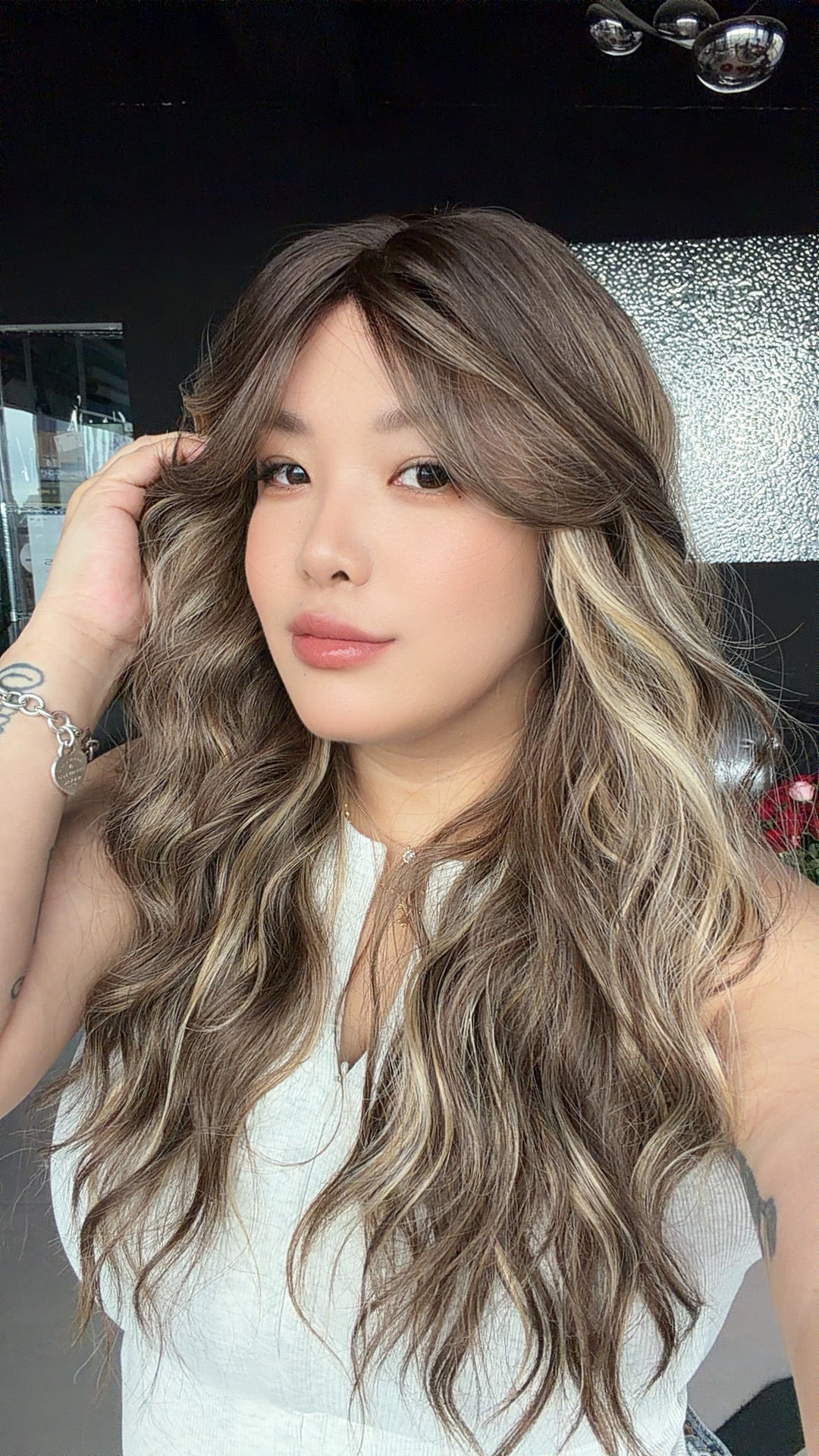 JBEXTENSION 25 Inches Long Wave Hazelnut Wig with Bangs ZANA HAZELNUT