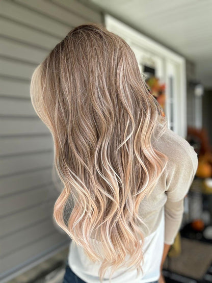 Nichole's Selection - 28 Inches Apricot Free Part Frontlace Glueless Wig DEANNA FREE PART