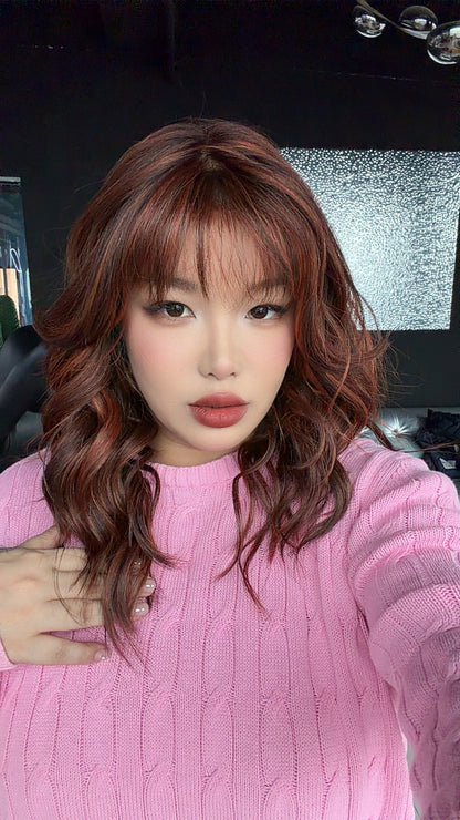 JBEXTENSION CAMILLA MONO Monofilament Handmade Wig 6X5 Full Monofilament Hand Tied Top Wig 20 Inches Reddish Copper Mono Lace Wig With Anti-slip Silicone Strips Glueless Wig CAMILLA MONO REDDISH COPPER【BENDY EAR TABS】