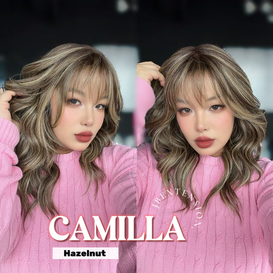 JBEXTENSION CAMILLA MONO Monofilament Handmade Wig 6X5 Full Monofilament Hand Tied Top Wig 20 Inches Hazelnut Mono Lace Wig With Anti-slip Silicone Strips Glueless Wig CAMILLA MONO HAZELNUT【BENDY EAR TABS】