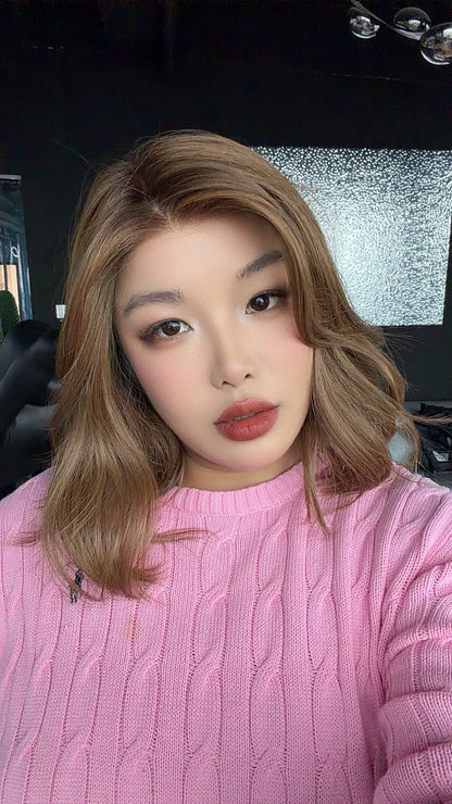 JBEXTENSION CATARINA MONO Full Monofilament Handmade Full Lace Full Hand Tied Wig 13 Inches Light Chocolate Mono Lace Handmade Futura Fiber Wig with Anti-slip Silicone Strips Glueless Wig CATARINA MONO LIGHT CHOCOLATE【BENDY EAR TABS】