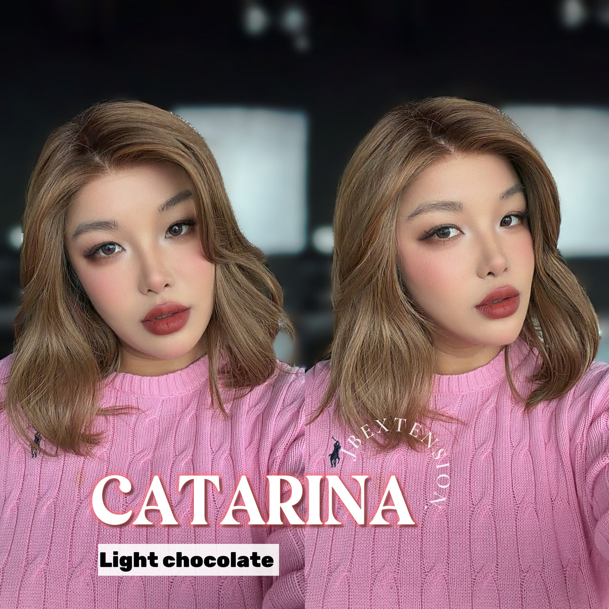 JBEXTENSION CATARINA MONO Full Monofilament Handmade Full Lace Full Hand Tied Wig 13 Inches Light Chocolate Mono Lace Handmade Futura Fiber Wig with Anti-slip Silicone Strips Glueless Wig CATARINA MONO LIGHT CHOCOLATE【BENDY EAR TABS】