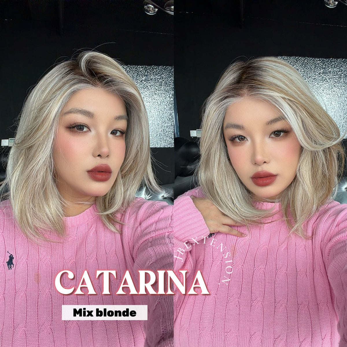 JBEXTENSION CATARINA MONO Full Monofilament Handmade Full Lace Full Hand Tied Wig 13 Inches Mix Blonde Mono Lace Handmade Futura Fiber Wig with Anti-slip Silicone Strips Glueless Wig CATARINA MONO MIX BLONDE【BENDY EAR TABS】