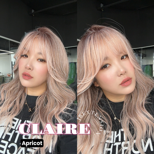 JBEXTENSION 22 Inches Scalpiana Apricot 3.5X4 Hard Silky Top Natural Scalp Effect Women Wig with Bangs CLAIRE SILKY TOP - APRICOT
