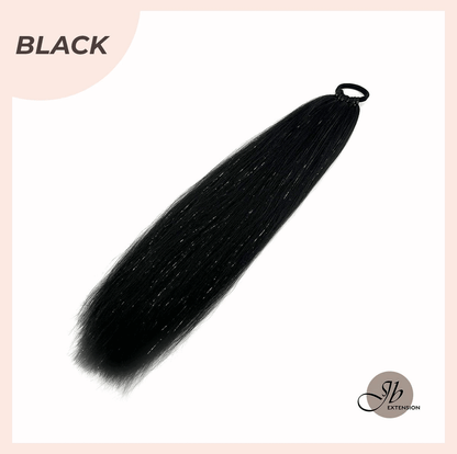 JBEXTENSION 27 Inches Glitter Sparkling Ponytail Synthetic Straight Hairpiece Pony Hair Extensions - SHAYLA