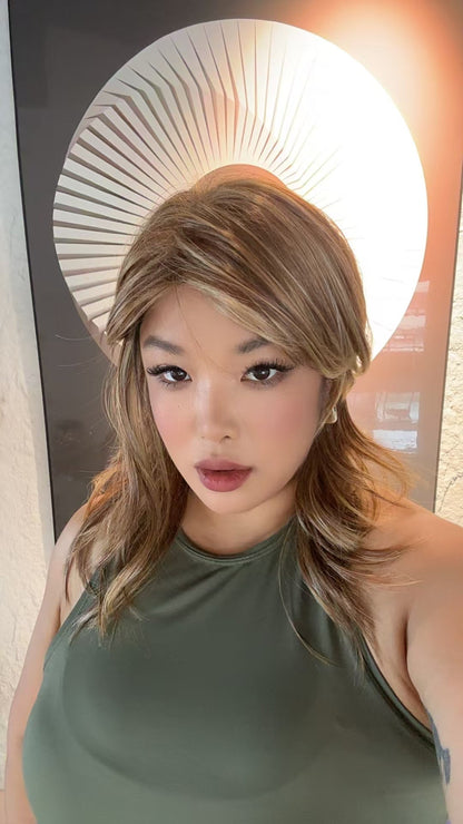 [FINAL SALE] JBEXTENSION 18 Inches Crème Caramel Women Fashion Full Machine Wig FRANCY CRèME CARAMEL【PLUS PERMATEASE】【BENDY EAR TABS】