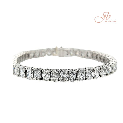 JBSELECTION stainless steel 14K Gold Plated Oval 4mm Cubic Zirconia Classic Tennis Bracelet | Gold Bracelets for Women