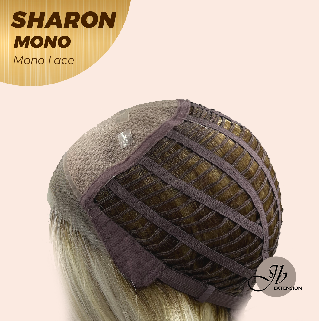 [FINAL SALE] JBEXTENSION SHARON MONO Monofilament Handmade Wig 6X5 Full Monofilament Hand Tied Top Wig 20 Inches Platinum Blonde With Dark Root Wave Mono Lace Wig With Anti-slip Silicone Strips Glueless Wig SHARON MONO【BENDY EAR TABS】