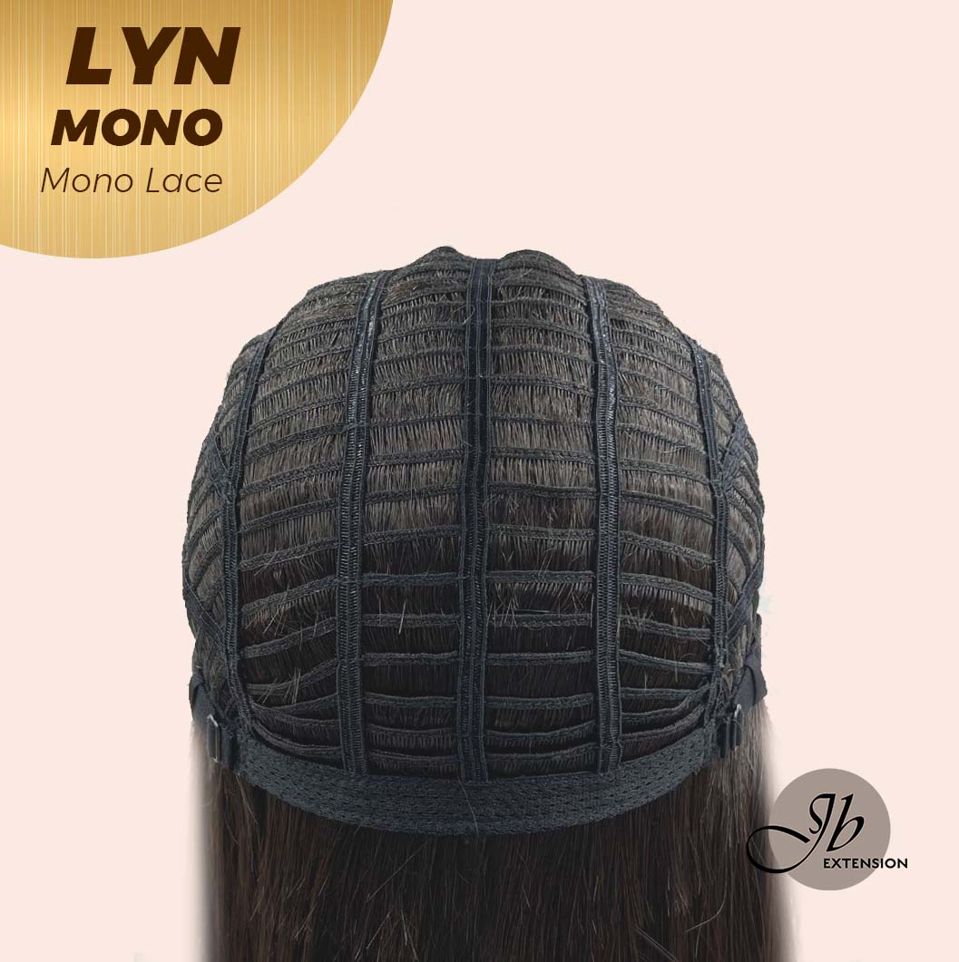 JBEXTENSION LYN MONO Partial Monofilament Wig 17 Inches Natural Black Partial Mono Lace Glueless Wig Lyn Mono【BENDY EAR TABS】