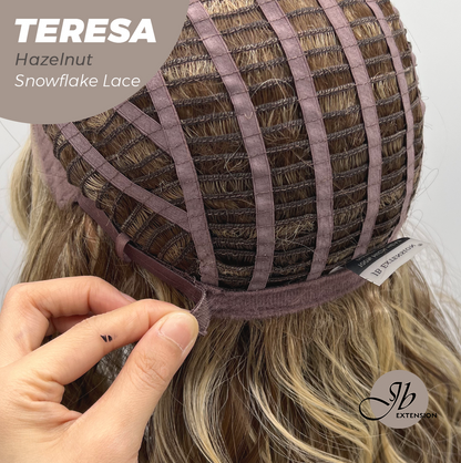 JBEXTENSION 18 Inches Hazelnut Pre-Cut Snowflake Lace Frontlace Glueless Wig TERESA HAZELNUT【PERMATEASE】【BENDY EAR TABS】- S/M