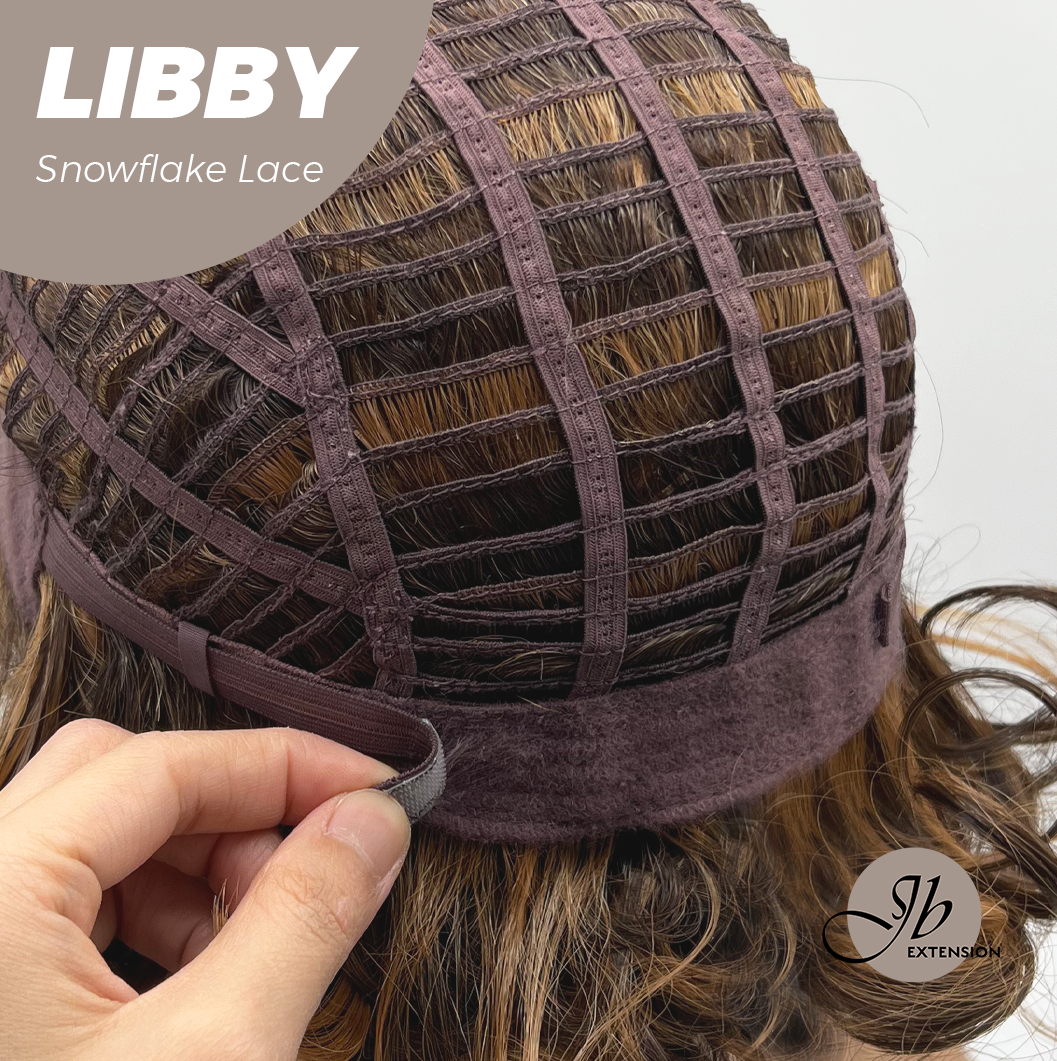 [FINAL SALE] JBEXTENSION 11 Inches Wave Caramel Pre-Cut Side Part Snowflake Lace Frontlace Glueless Wig LIBBY【BENDY EAR TABS】