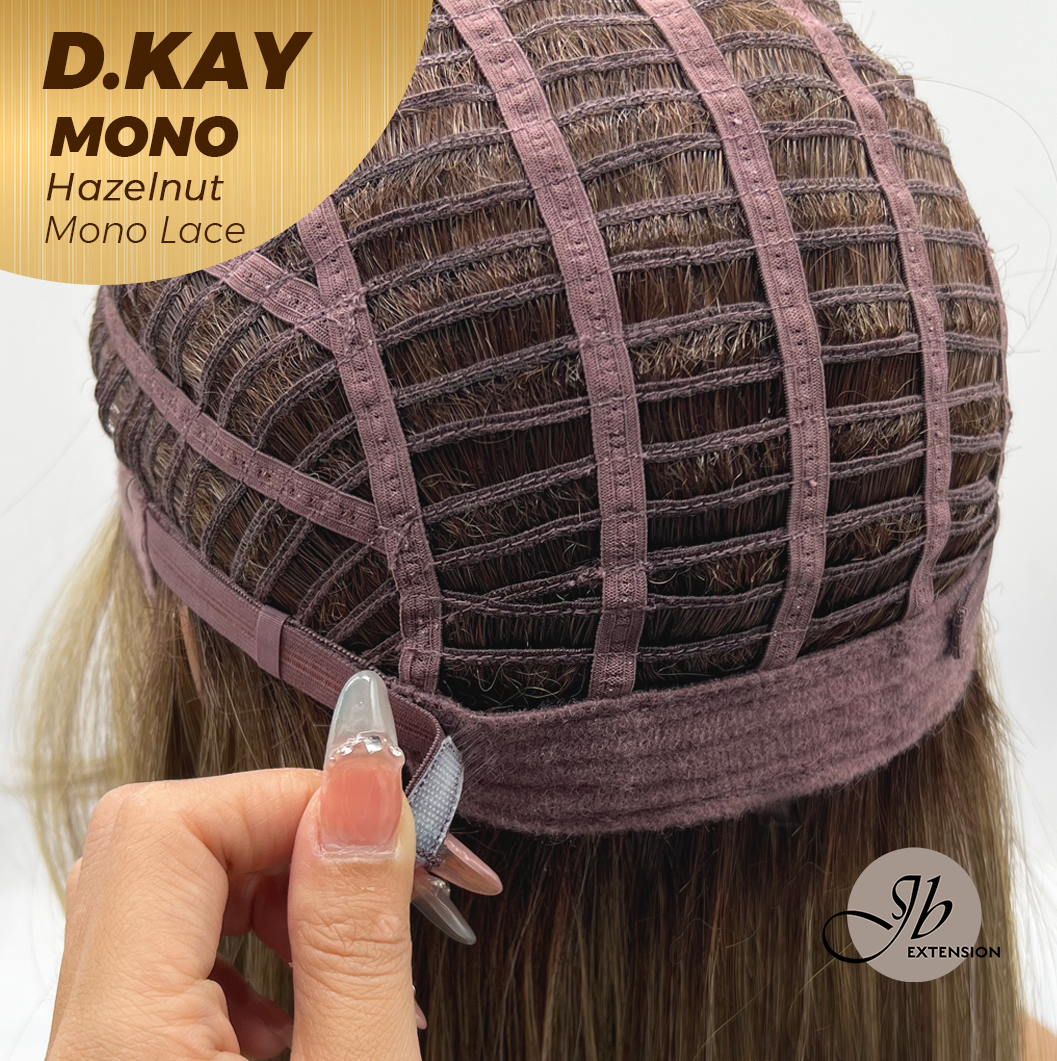 JBEXTENSION D.KAY MONO Partial Monofilament Wig 18 Inches Hazelnut Partial Mono Lace Glueless Women Fashion Wig D.KAY MONO HAZELNUT【BENDY EAR TABS】
