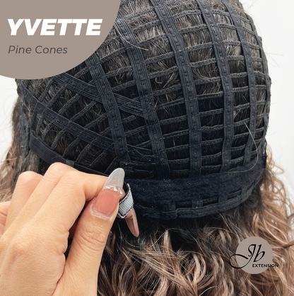 [FINAL SALE] JBEXTENSION 14 Inches Extra Curly Pine Cones Wig Women Fashion Full Machine Wig YVETTE PINE CONES【PLUS PERMATEASE】【BENDY EAR TABS】