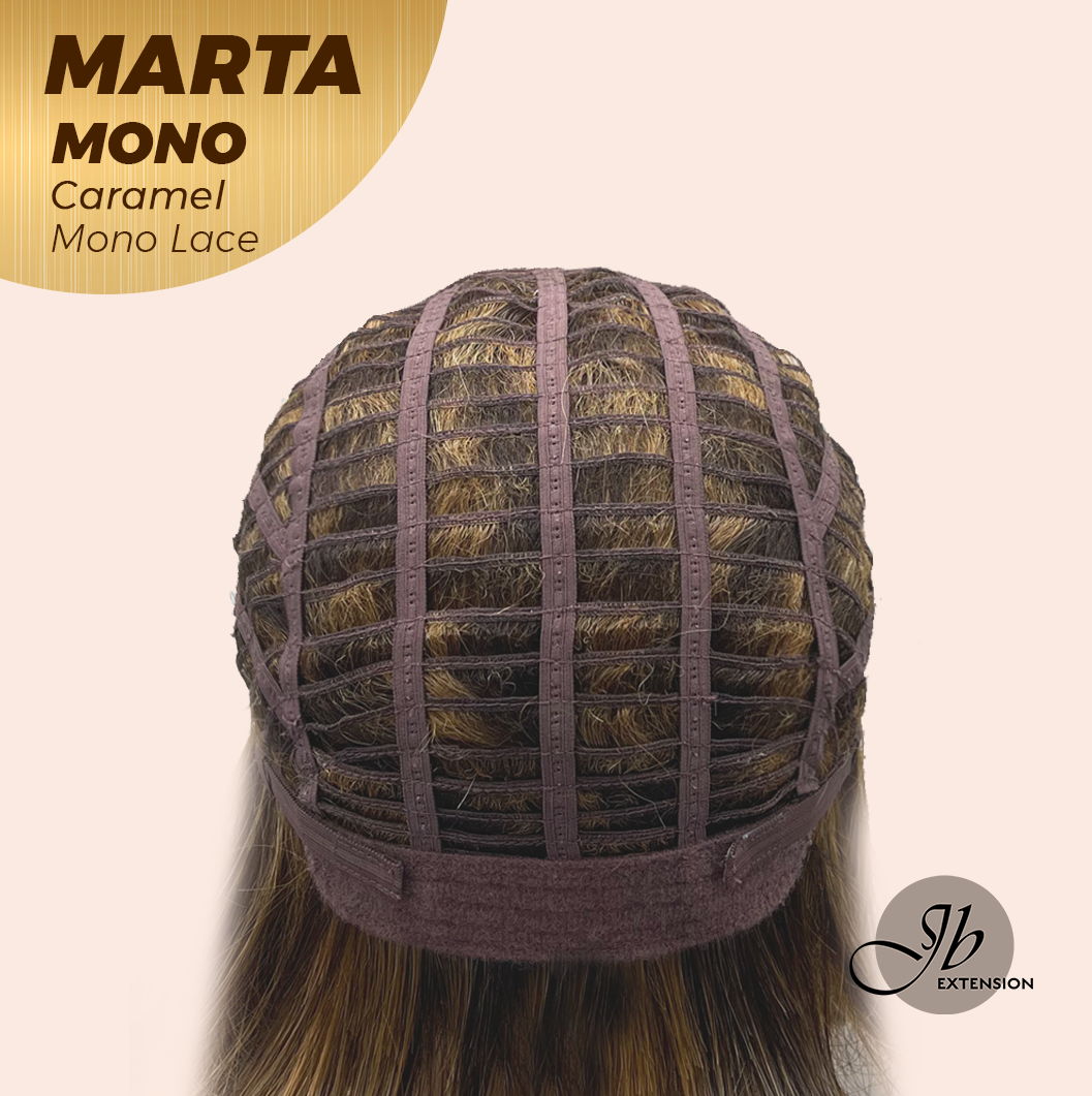 [FINAL SALE] JBEXTENSION MARTA MONO CARAMEL Monofilament Handmade Wig 6X5 Full Monofilament Hand Tied Top Wig 10 Inches Caramel Mono Lace Handmade Futura Fiber Wig With Anti-slip Silicone Strips Glueless Wig MARTA MONO CARAMEL【BENDY EAR TABS】
