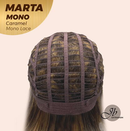 [FINAL SALE] JBEXTENSION MARTA MONO CARAMEL Monofilament Handmade Wig 6X5 Full Monofilament Hand Tied Top Wig 10 Inches Caramel Mono Lace Handmade Futura Fiber Wig With Anti-slip Silicone Strips Glueless Wig MARTA MONO CARAMEL【BENDY EAR TABS】