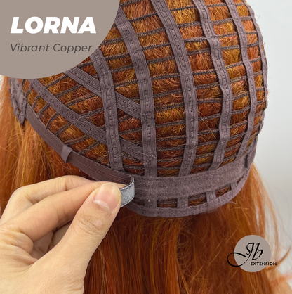 [FINAL SALE] HOT OF SEASON - 18 Inches Vibrant Copper Curly Women Fashion Full Machine Wig With Bangs LORNA VIBRANT COPPER【PLUS PERMATEASE】【BENDY EAR TABS】