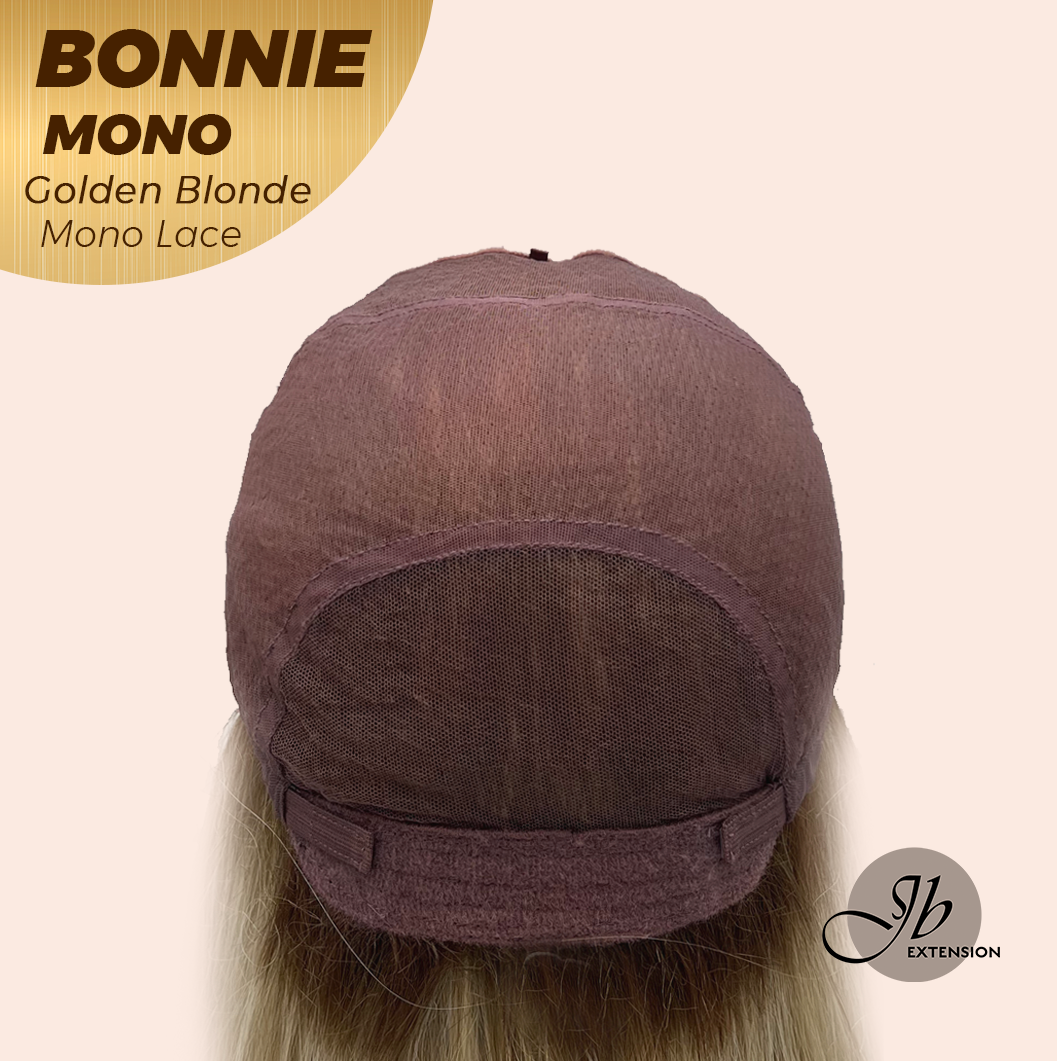 HOT OF SEASON - BONNIE MONO Full Monofilament Handmade Full Lace Full Hand Tied Wig 12 Inches Golden Blonde With Dark Root Mono Lace Handmade Futura Fiber Glueless Wig BONNIE MONO GOLDEN BLONDE【BENDY EAR TABS】