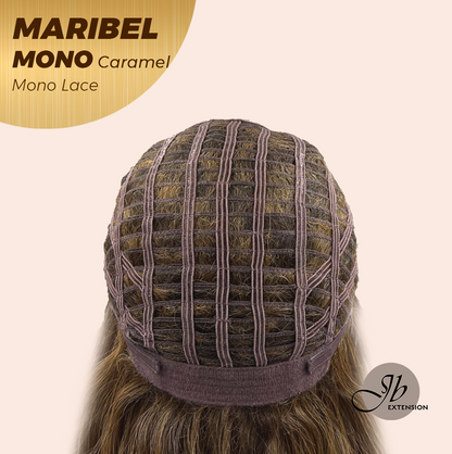 HOT OF SEASON - 16 Inches Caramel Wave Monofilament Handmade Wig 6X5 Full Monofilament Hand Tied Top Wig Lace Wig With Anti-slip Silicone Strips Glueless Wig MARIBEL MONO CARAMEL【BENDY EAR TABS】