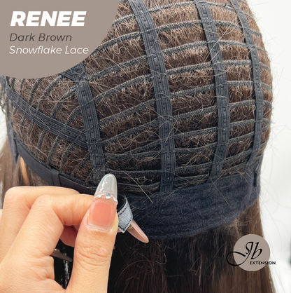[FINAL SALE] JBEXTENSION 21 Inches Dark Brown Pre-Cut Arc Snowflake Lace Frontlace Glueless Wig RENEE DARK BROWN【BENDY EAR TABS】