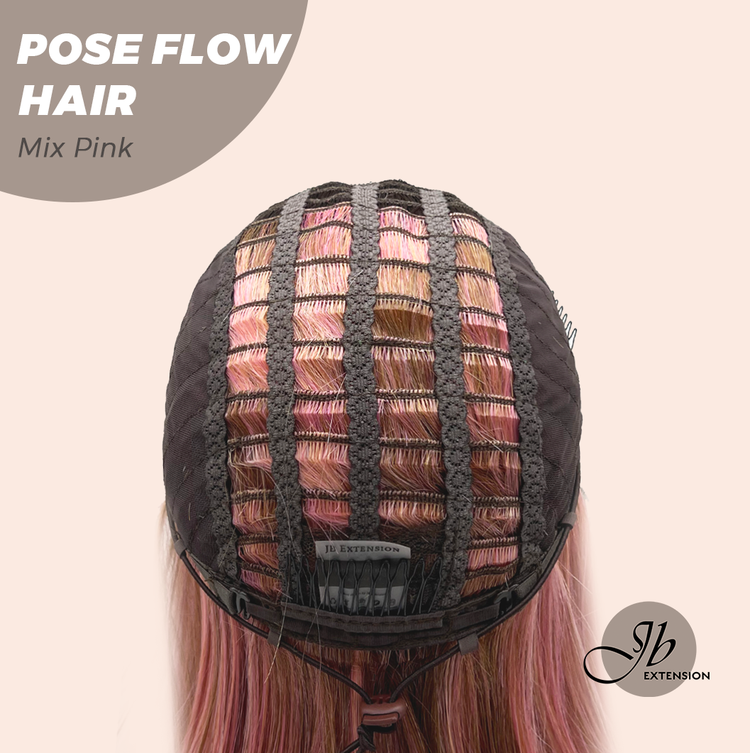 JBEXTENSION 18 Inches Mix Pink Headband Wig POSE FLOW HAIR - MIX PINK