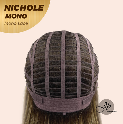 JBEXTENSION NICHOLE MONO Monofilament Handmade Wig 6X5 Full Monofilament Hand Tied Top Wig 23 Inches Hazelnut Mono Lace Wig With Anti-slip Silicone Strips Glueless Wig NICHOLE MONO【BENDY EAR TABS】