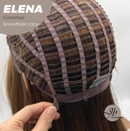 [FINAL SALE] JBEXTENSION 18 Inches Caramel Pre-Cut Snowflake Lace Frontlace Glueless Wig ELENA CARAMEL【PERMATEASE】【BENDY EAR TABS】- M/L