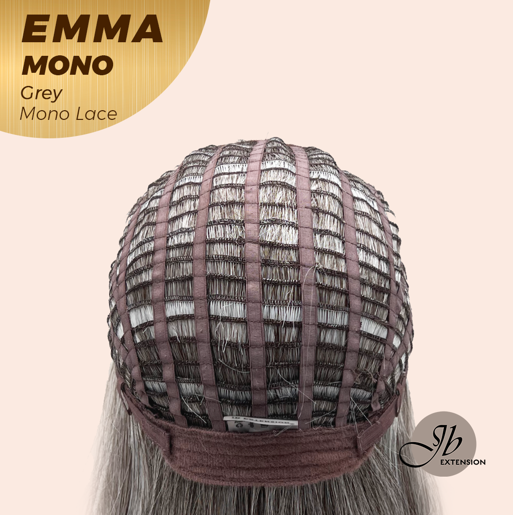 [FINAL SALE] JBEXTENSION EMMA MONO Monofilament Handmade Wig 6X5 Full Monofilament Hand Tied Top Wig 14 Inches Grey Mono Lace Wig With Anti-slip Silicone Strips Glueless Wig EMMA MONO GREY【BENDY EAR TABS】