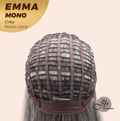 [FINAL SALE] JBEXTENSION EMMA MONO Monofilament Handmade Wig 6X5 Full Monofilament Hand Tied Top Wig 14 Inches Grey Mono Lace Wig With Anti-slip Silicone Strips Glueless Wig EMMA MONO GREY【BENDY EAR TABS】