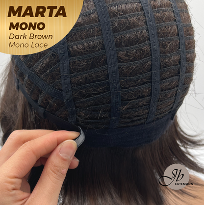 [FINAL SALE] JBEXTENSION MARTA MONO DARK BROWN Monofilament Handmade Wig 6X5 Full Monofilament Hand Tied Top Wig 10 Inches Dark Brown Mono Lace Handmade Futura Fiber Wig With Anti-slip Silicone Strips Glueless Wig MARTA MONO DARK BROWN【BENDY EAR TABS】