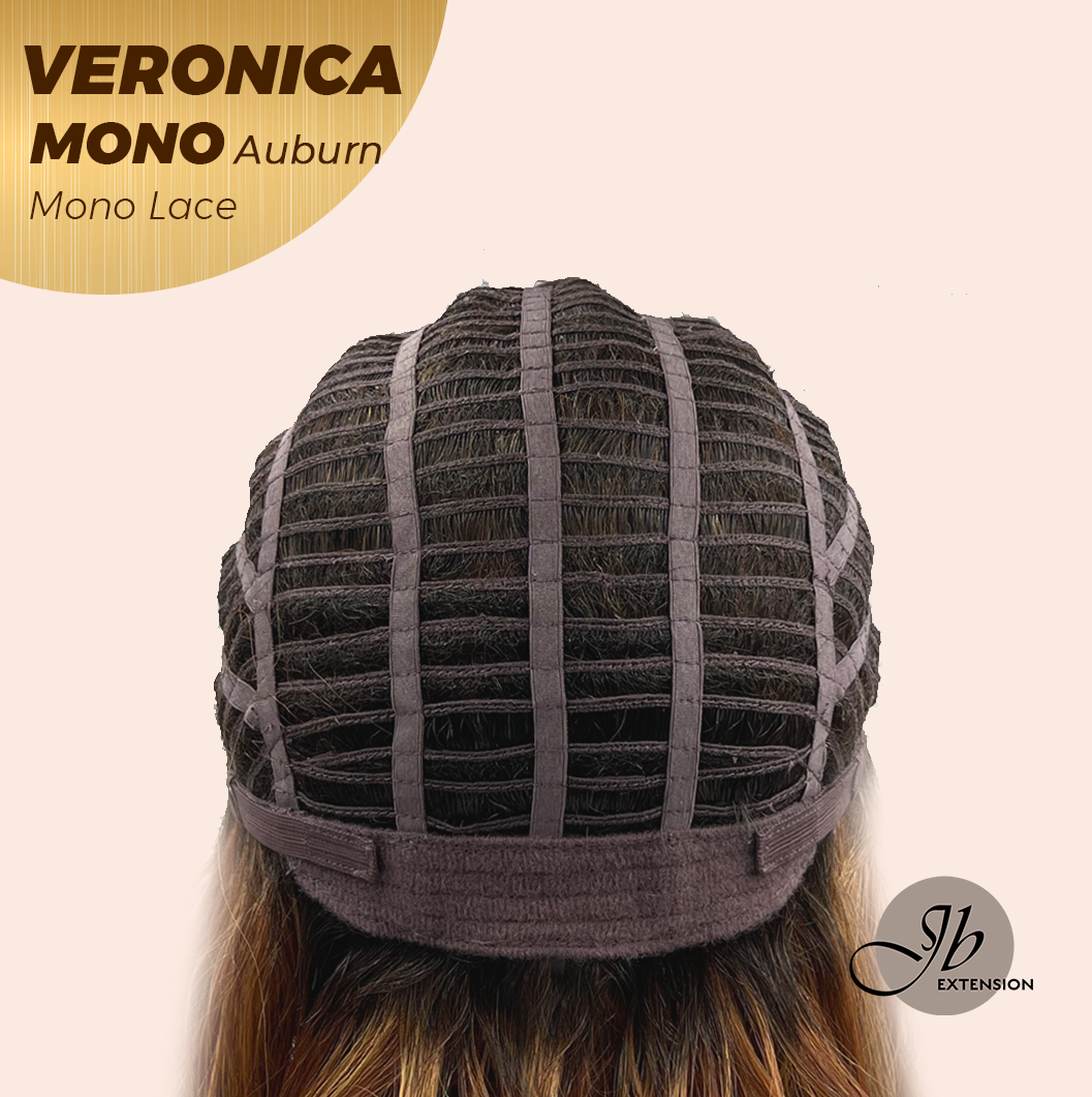 Nichole's Selection - VERONICA MONO Monofilament Handmade Wig 6X5 Full Monofilament Hand Tied Top Wig 12 Inches Auburn Wave Mono Lace Wig With Anti-slip Silicone Strips Glueless Wig VERONICA MONO AUBURN【BENDY EAR TABS】