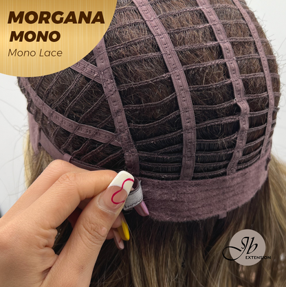 JBEXTENSION MORGANA MONO Monofilament Handmade Wig 6X5 Full Monofilament Hand Tied Top Wig 13 Inches Hazelnut Blonde Highlight Mono Lace Wig With Anti-slip Silicone Strips Glueless Wig MORGANA MONO【BENDY EAR TABS】