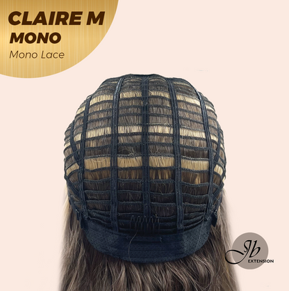 JBEXTENSION CLAIRE MONO Partial Monofilament Wig 22 Inches Brown with Highlight Partial Mono Lace Glueless Wig CLAIRE MONO【BENDY EAR TABS】