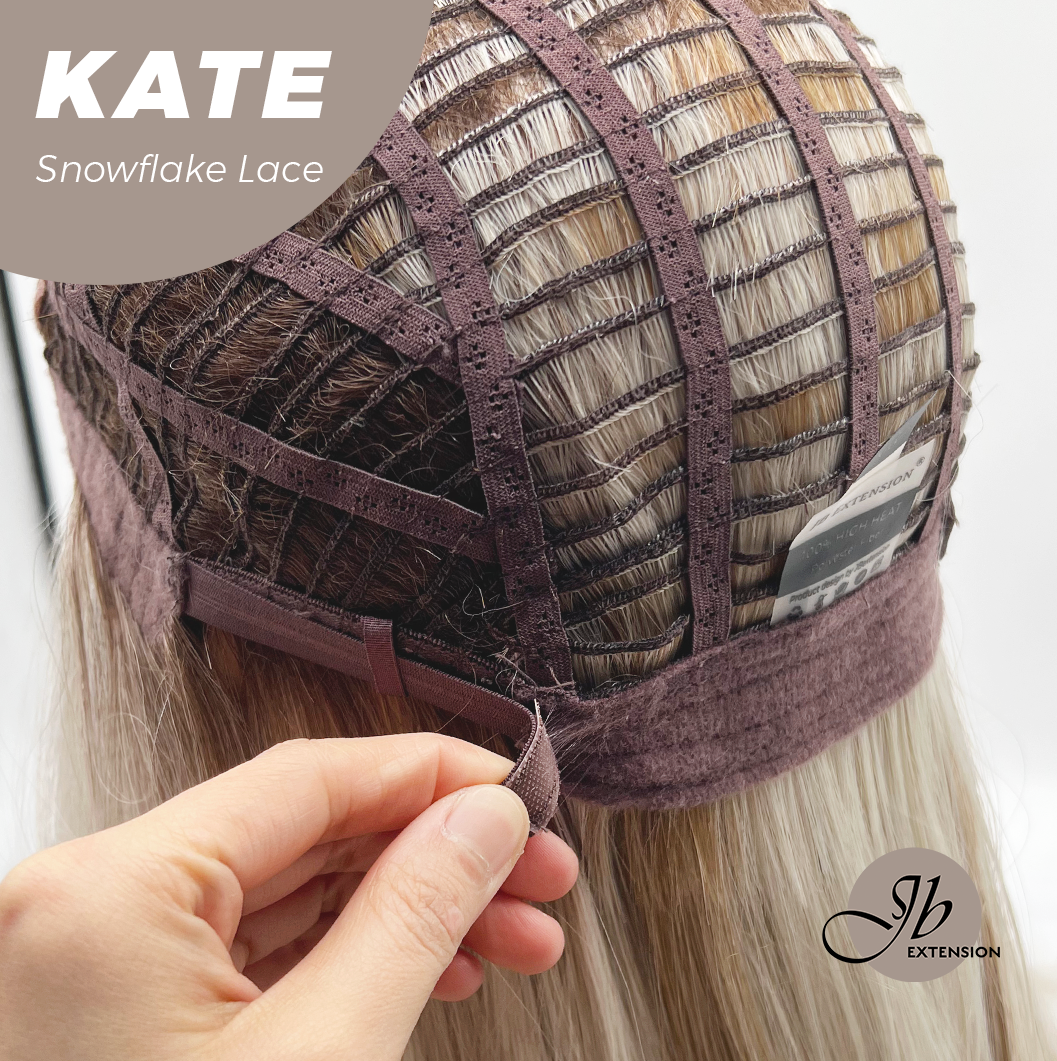 JBEXTENSION 24 Inches Butter Milk Pre-Cut Arc Snowflake Lace Frontlace Glueless Wig KATE【BENDY EAR TABS】