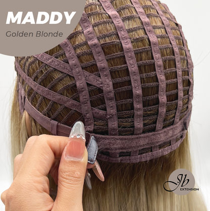 [FINAL SALE] JBEXTENSION 18 Inches Golden Blonde Women Fashion Full Machine Wig MADDY GOLDEN BLONDE【PLUS PERMATEASE】【BENDY EAR TABS】