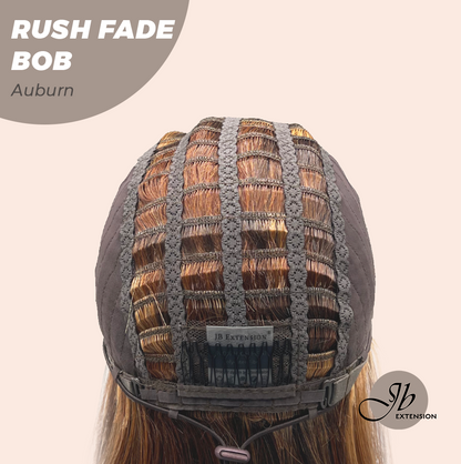 JBEXTENSION 12 Inches Short Hair Auburn Highlight Headband Wig RUSH FADE BOB - AUBURN