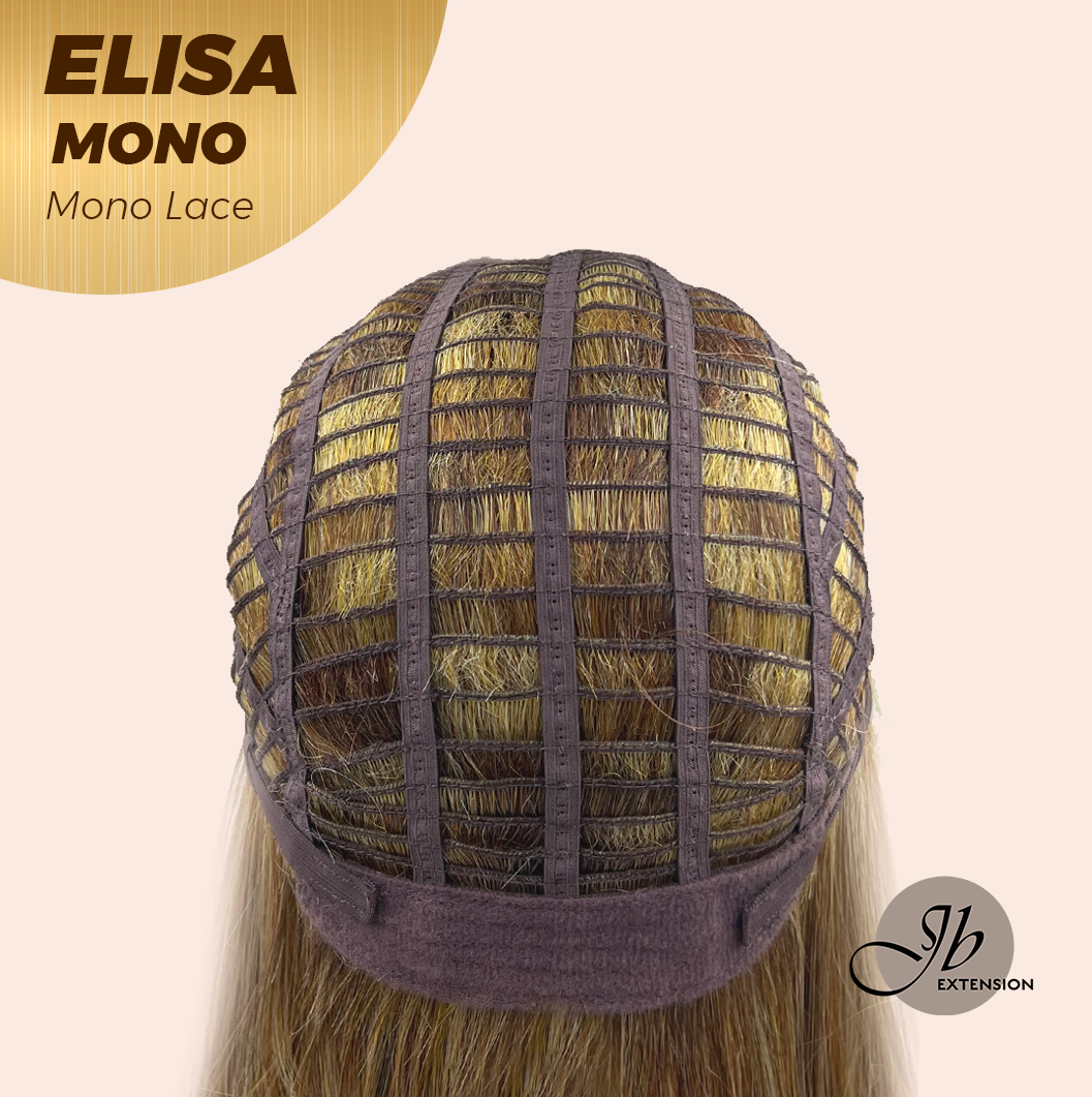 [FINAL SALE] HOT OF SEASON - JBEXTENSION ELISA MONO Monofilament Handmade Wig 6X5 Full Monofilament Hand Tied Top Wig 16 Inches Crème Caramel Mono Lace Wig With Anti-slip Silicone Strips Glueless Wig ELISA MONO【BENDY EAR TABS】