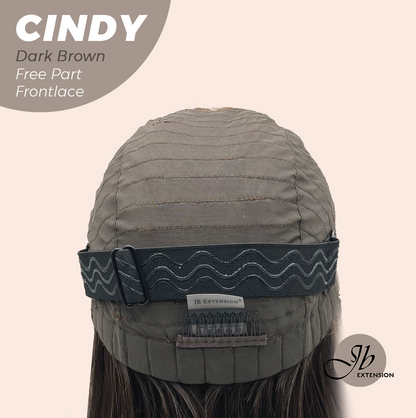 JBEXTENSION 20 Inches Dark Brown Curly Pre-Cut 9X6 U Lace Free Part Frontlace Glueless Wig CINDY DARK BROWN