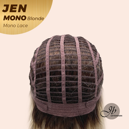 JBEXTENSION JEN MONO Monofilament Handmade Wig 6X5 Full Monofilament Hand Tied Top Wig 18 Inches Blonde Mono Lace Wig With Anti-slip Silicone Strips Glueless Wig JEN MONO BLONDE【BENDY EAR TABS】