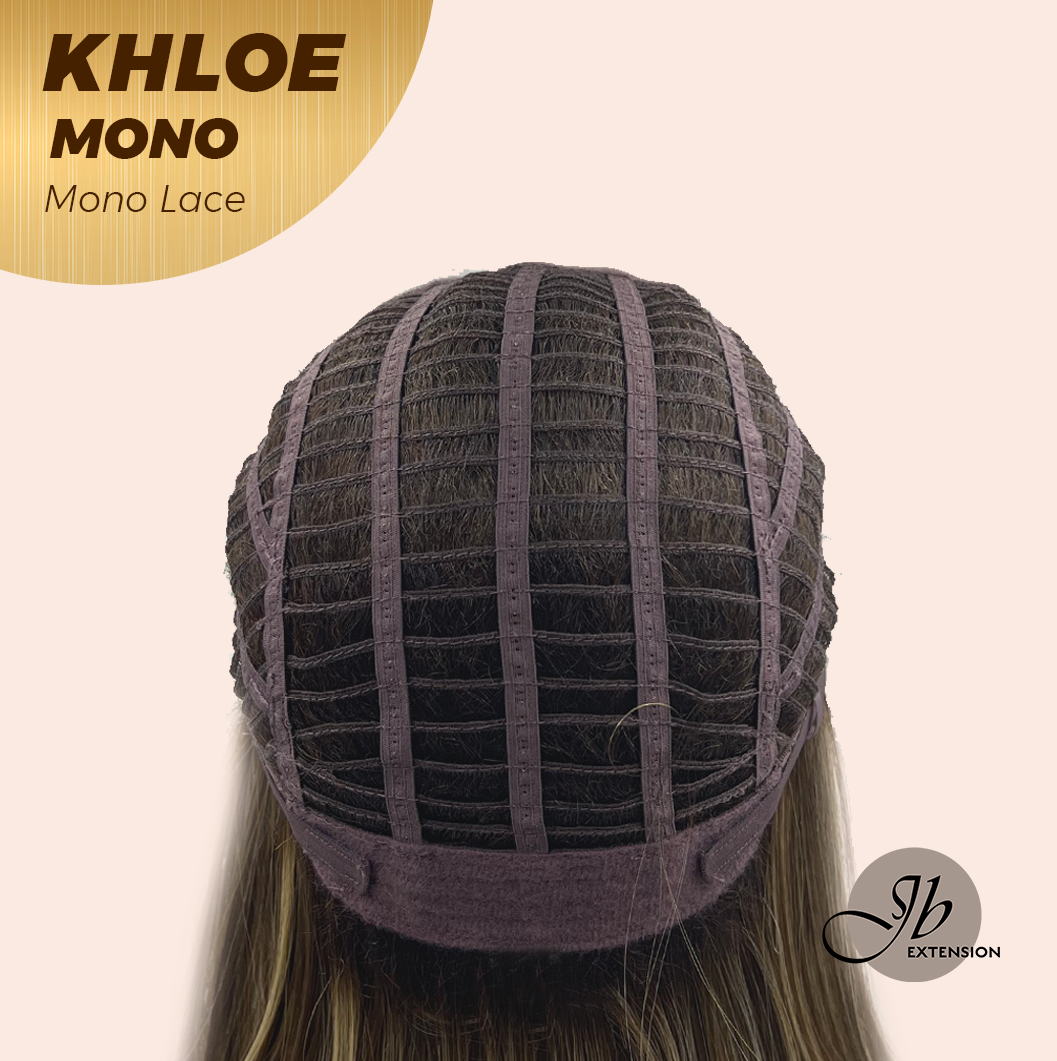 JBEXTENSION KHLOE MONO Monofilament Handmade Wig 6X5 Full Monofilament Hand Tied Top Wig 12 Inches Bob Cut Hazelnut Blonde Highlight Mono Lace Handmade Futura Fiber Wig With Anti-slip Silicone Strips Glueless Wig KHLOE MONO【BENDY EAR TABS】