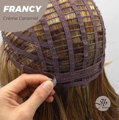 [FINAL SALE] JBEXTENSION 18 Inches Crème Caramel Women Fashion Full Machine Wig FRANCY CRèME CARAMEL【PLUS PERMATEASE】【BENDY EAR TABS】