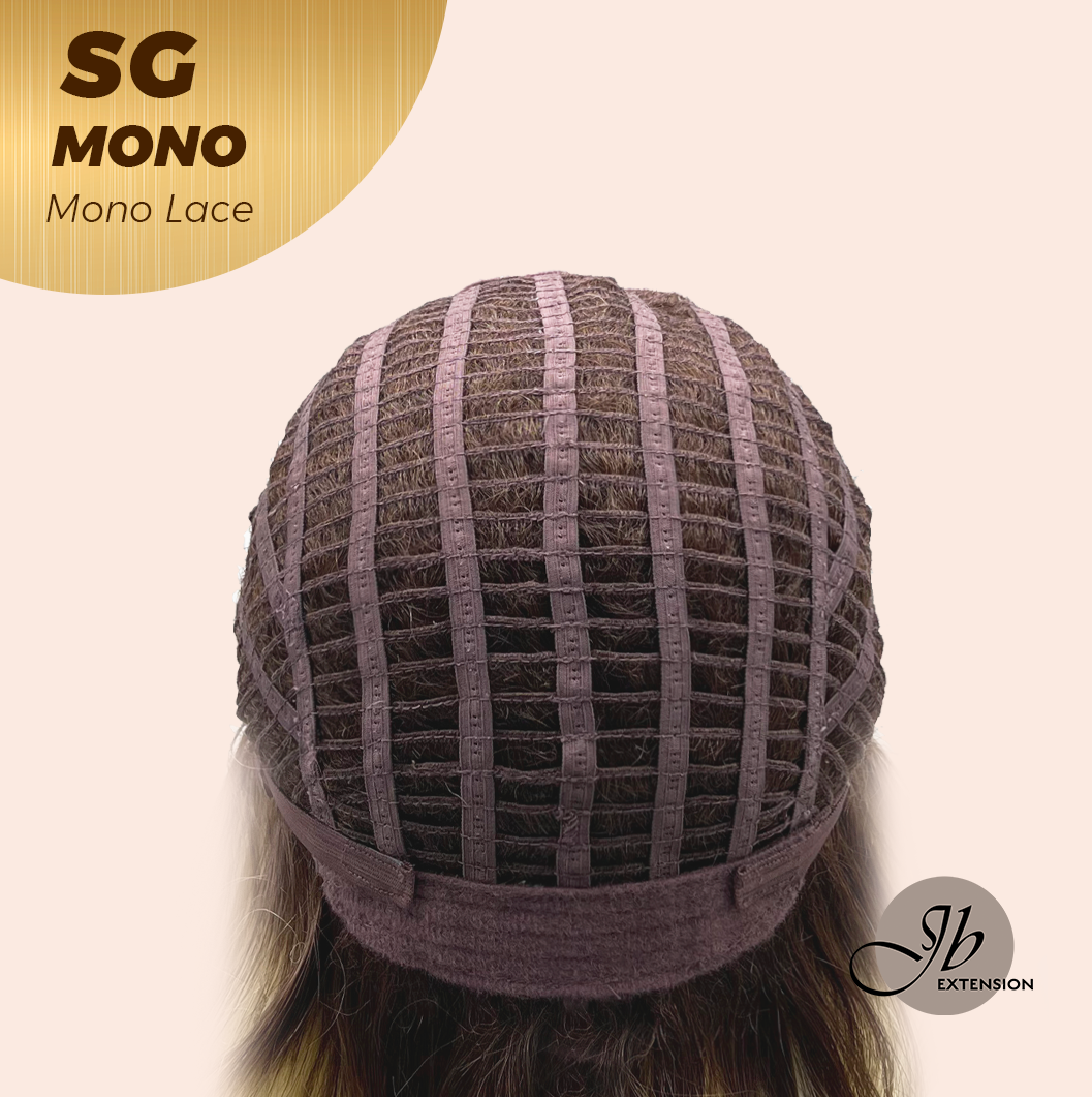[FINAL SALE] JBEXTENSION SG MONO Monofilament Handmade Wig 6X5 Full Monofilament Hand Tied Top Wig 15 Inches Sunset Blonde Mono Lace Wig With Anti-slip Silicone Strips Glueless Wig SG MONO【BENDY EAR TABS】