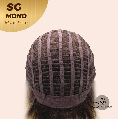 [FINAL SALE] JBEXTENSION SG MONO Monofilament Handmade Wig 6X5 Full Monofilament Hand Tied Top Wig 15 Inches Sunset Blonde Mono Lace Wig With Anti-slip Silicone Strips Glueless Wig SG MONO【BENDY EAR TABS】