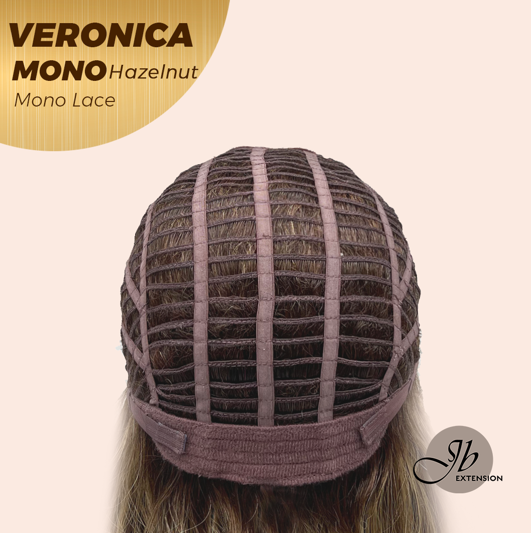 JBEXTENSION VERONICA MONO HAZELNUT Monofilament Handmade Wig 6X5 Full Monofilament Hand Tied Top Wig 12 Inches Hazelnut Wave Mono Lace Wig With Anti-slip Silicone Strips Glueless Wig VERONICA MONO HAZELNUT【BENDY EAR TABS】