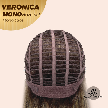 JBEXTENSION VERONICA MONO HAZELNUT Monofilament Handmade Wig 6X5 Full Monofilament Hand Tied Top Wig 12 Inches Hazelnut Wave Mono Lace Wig With Anti-slip Silicone Strips Glueless Wig VERONICA MONO HAZELNUT【BENDY EAR TABS】