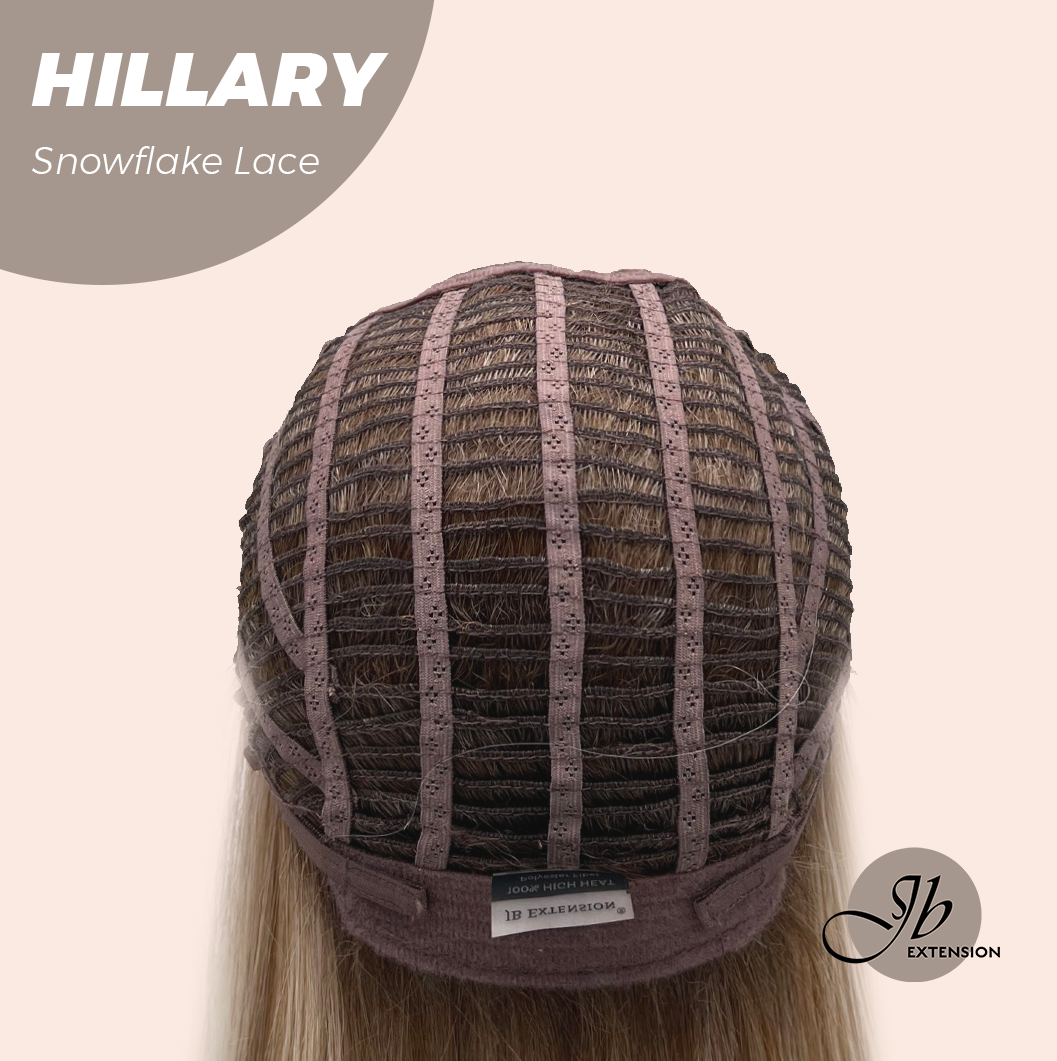 [FINAL SALE] JBEXTENSION 16 Inches Blonde Straight Pre-Cut Side Part Snowflake Lace Frontlace Glueless Wig HILLARY SNOWFLAKE【BENDY EAR TABS】- M/L