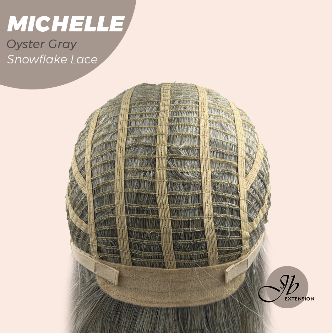 JBEXTENSION 10 Inches Oyster Gray Pre-Cut Side Part Snowflake Lace Frontlace Glueless Wig MICHELLE OYSTER GRAY【BENDY EAR TABS】