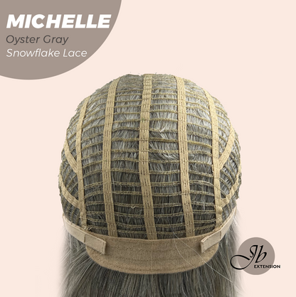 JBEXTENSION 10 Inches Oyster Gray Pre-Cut Side Part Snowflake Lace Frontlace Glueless Wig MICHELLE OYSTER GRAY【BENDY EAR TABS】